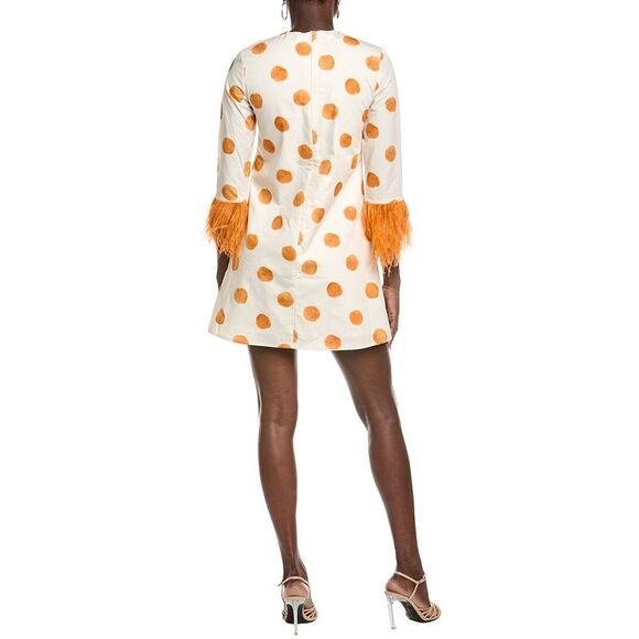 Kathleen Maeve Womens  Eva Feather Shift Dress, Orange - Picture 2 of 3